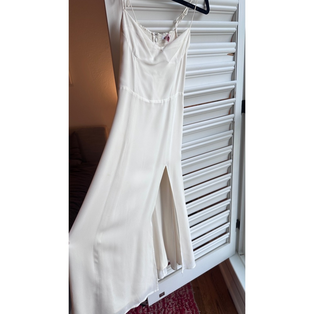 Reformation Juliette Dress Ivory White Sleeveless Midi Slit Size 2